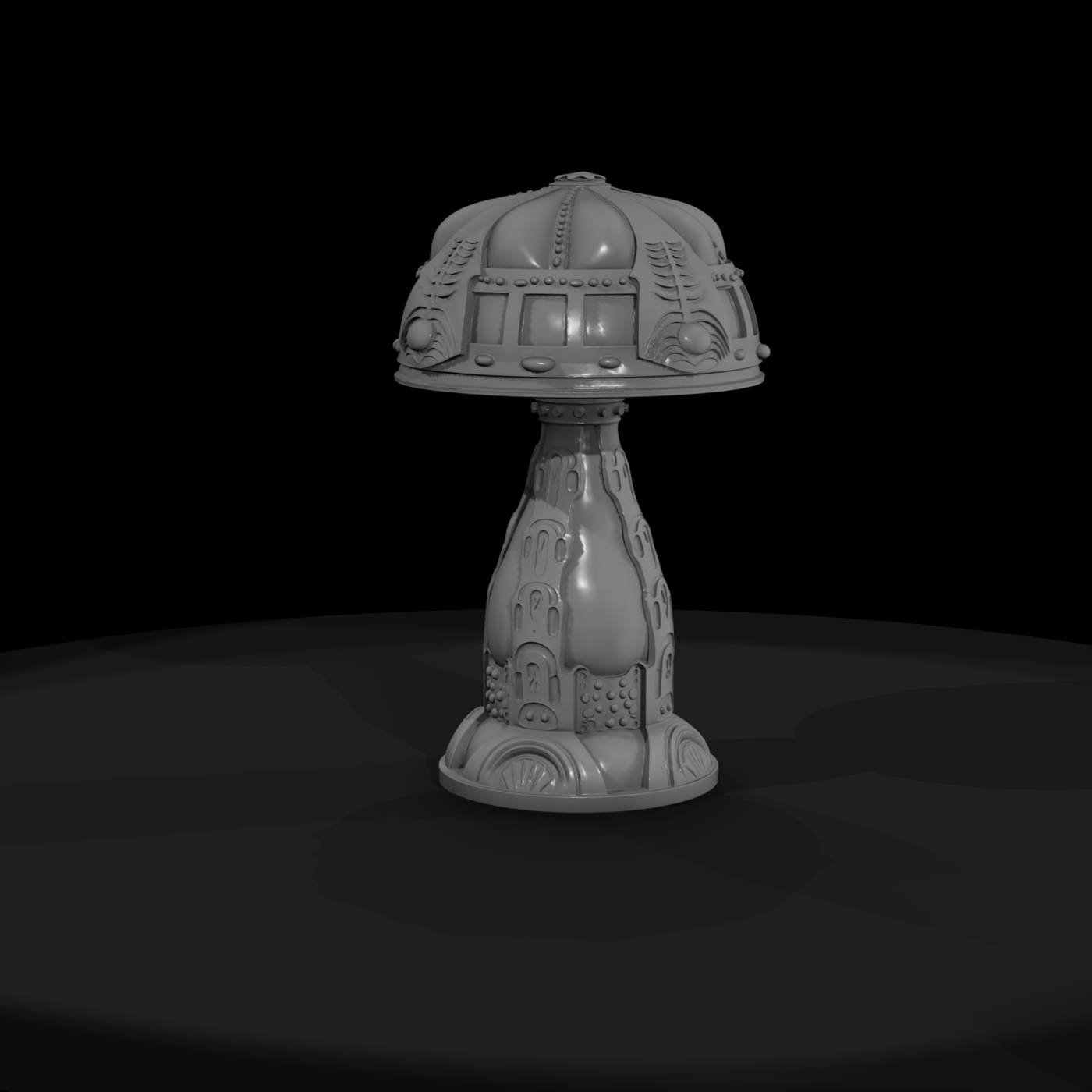 Ornate Sci‑Fi Fantasy Table Lamp — Accessory