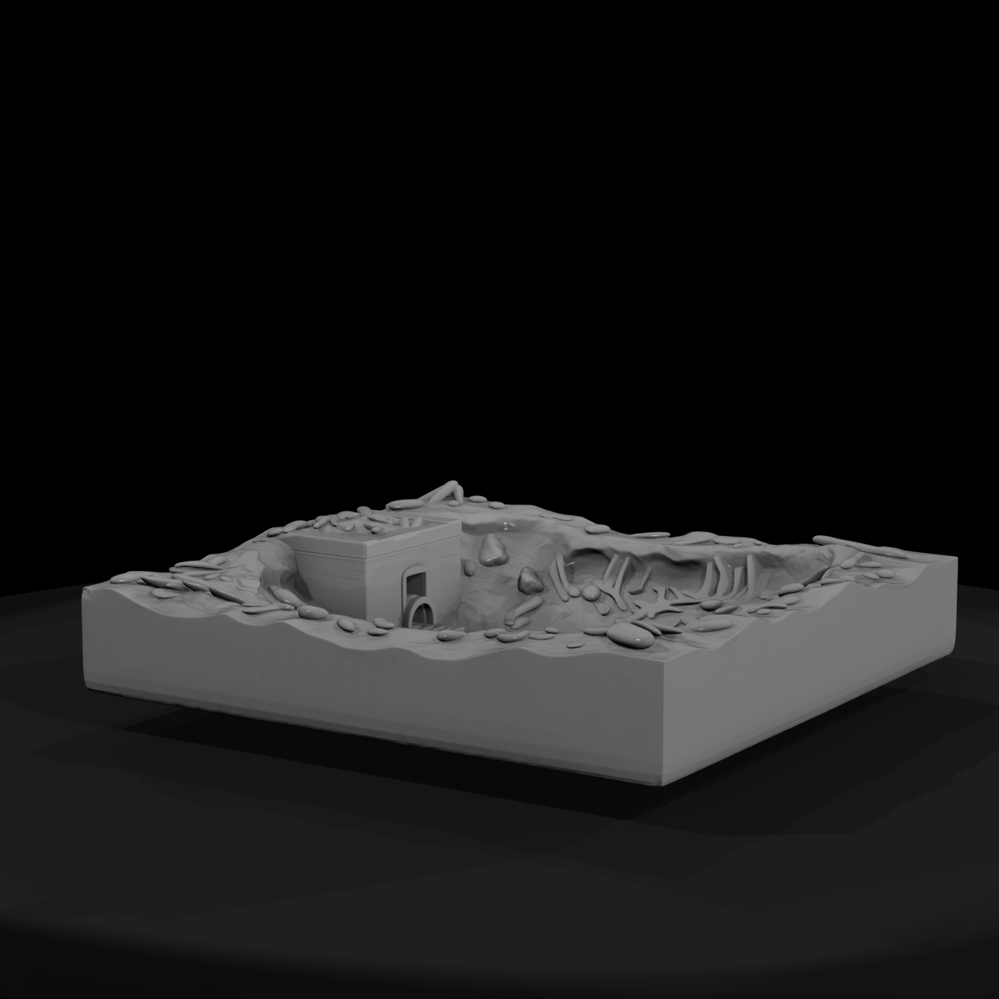 Grey Resin Wargame Bunker Terrain Diorama Ohdlt2Mh