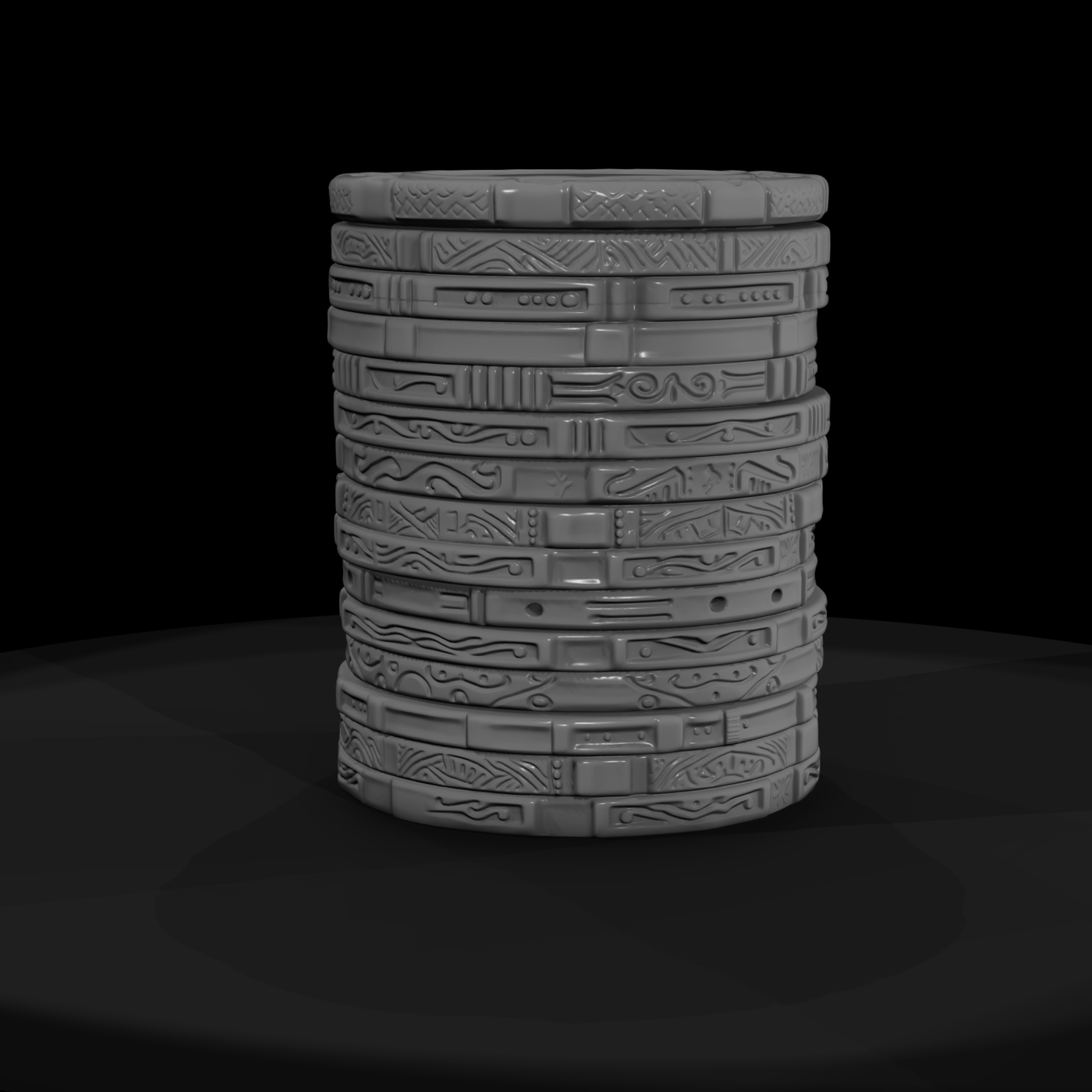 Stack of Ornate Poker Chips