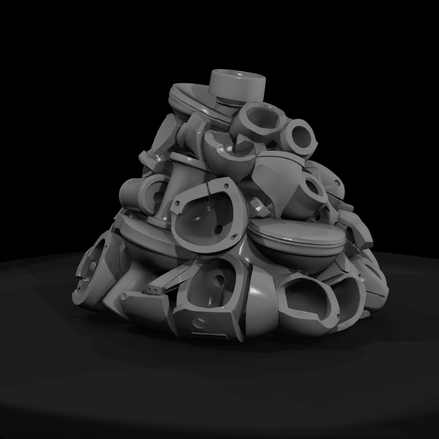 Broken Bathroom Fixture Pile