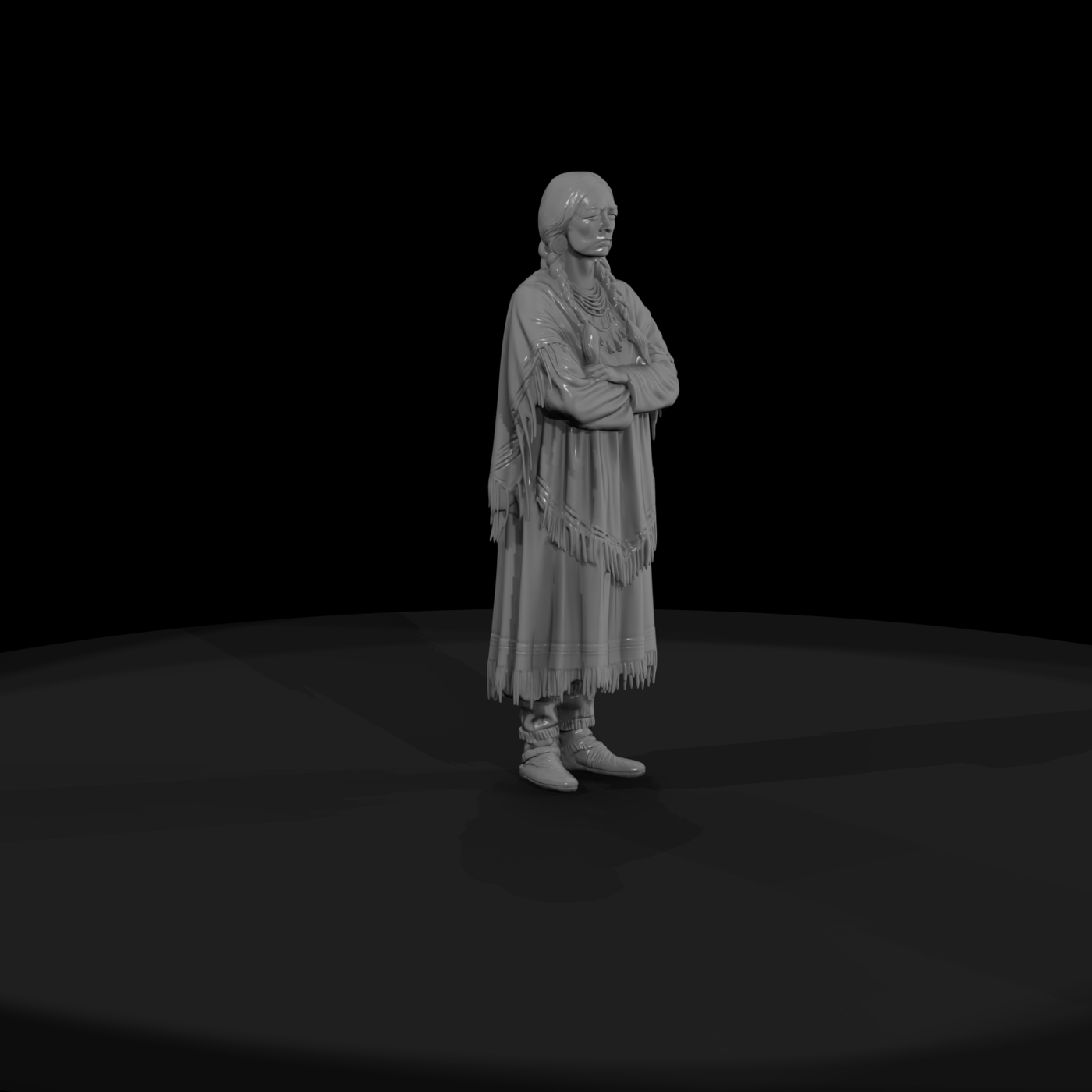 Late 19th‑Century Native Dress — Female Standing Figure