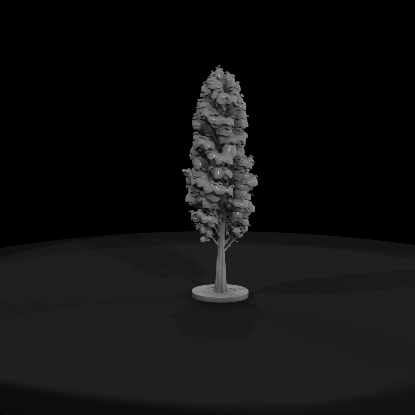 Tall stylized deciduous tree