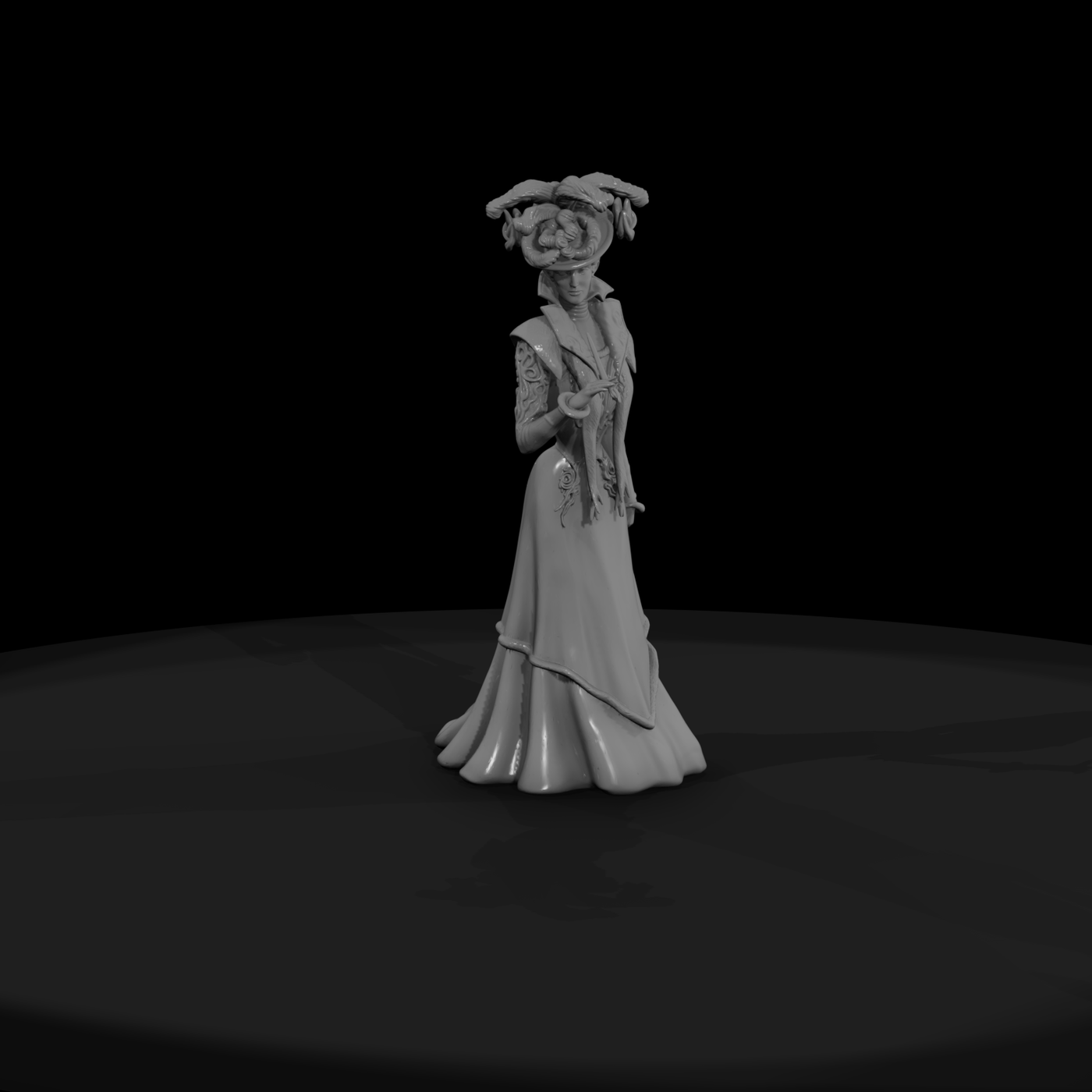 Elegant Noble Sorceress in Gown