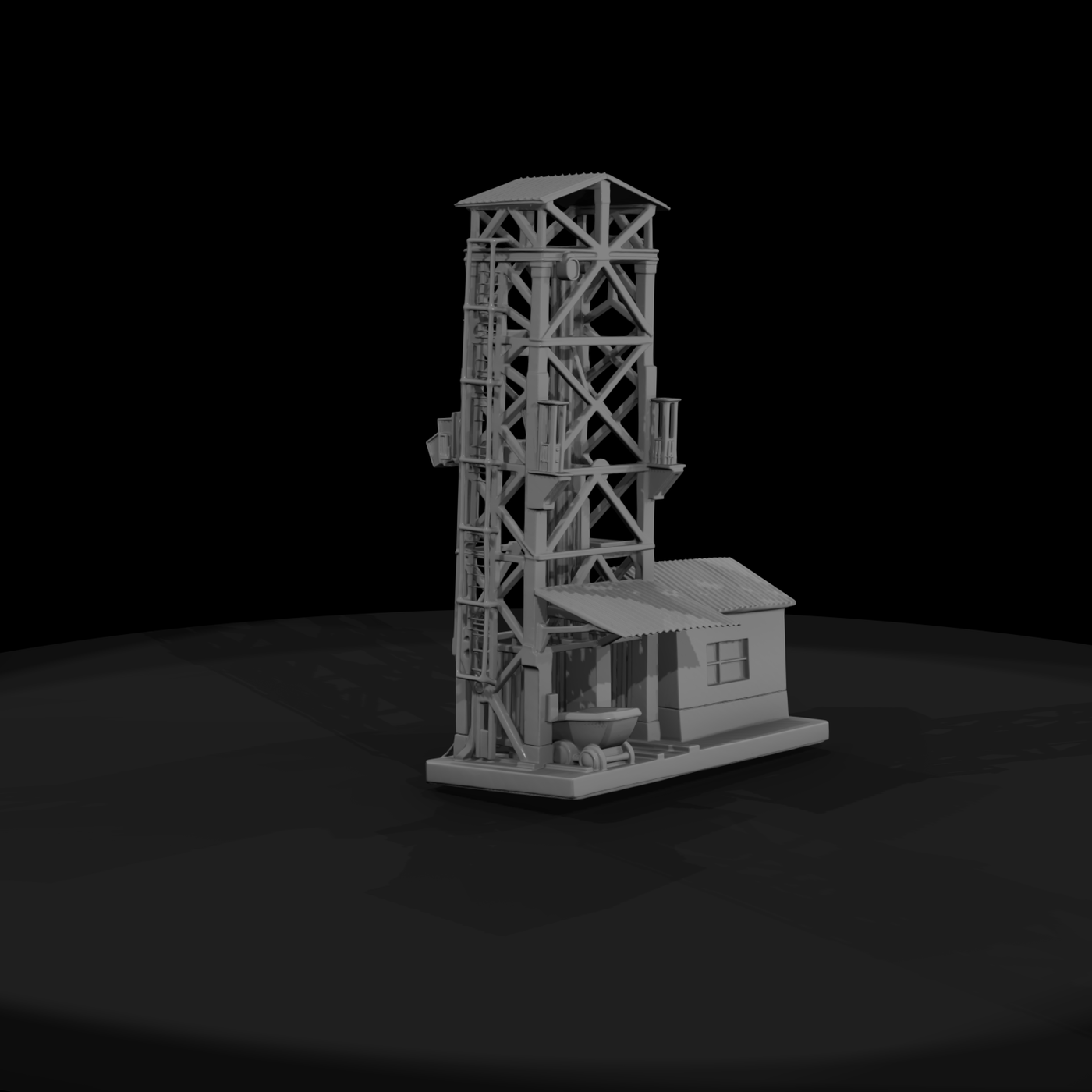 Mining Headframe with Workshop — Accessory