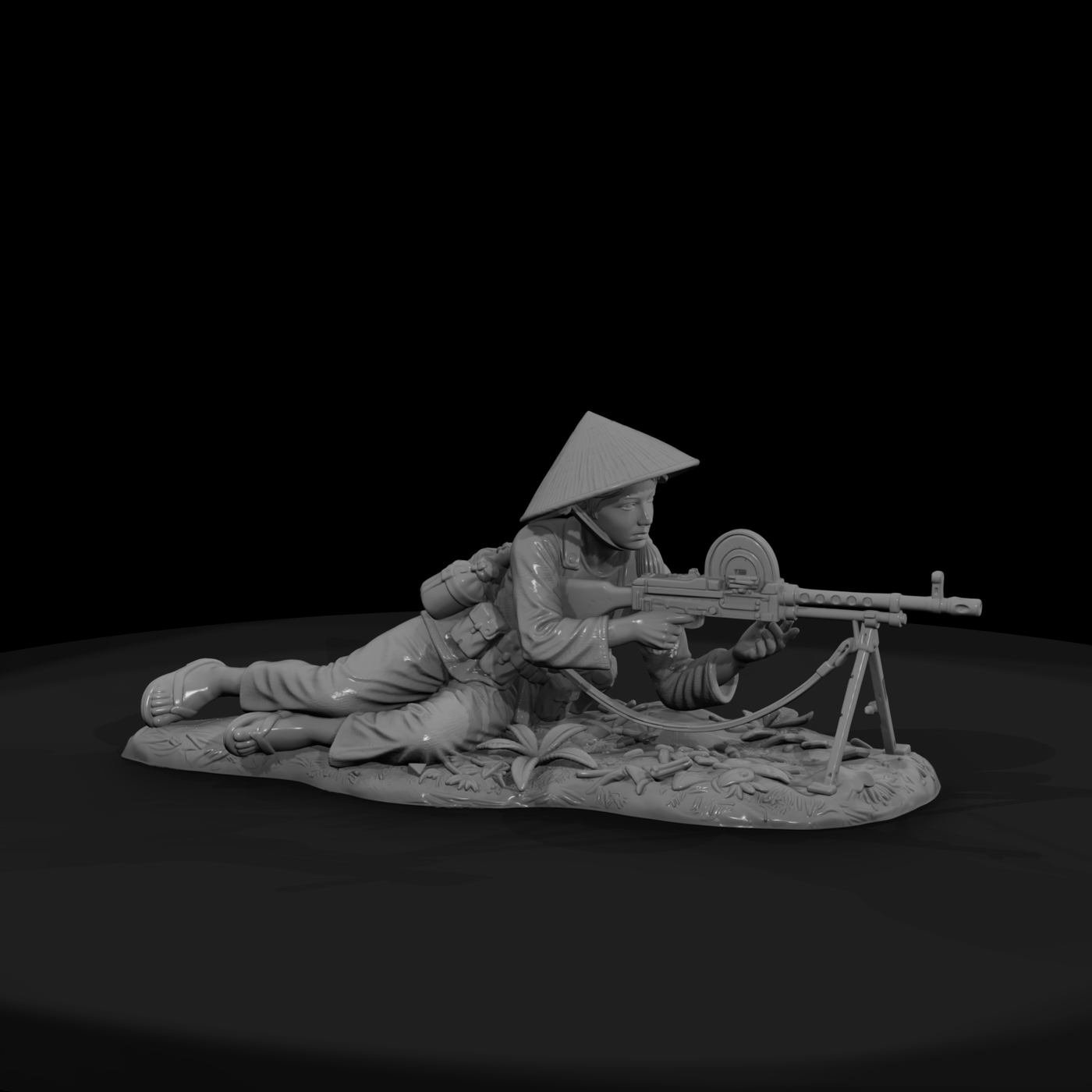 Vnh 068 Viet Cong Female Machine Gunner