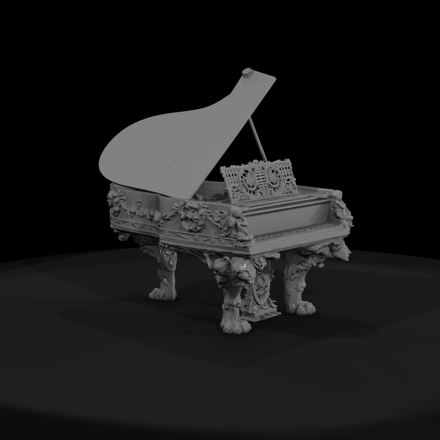 Ornate Grand Piano & Display