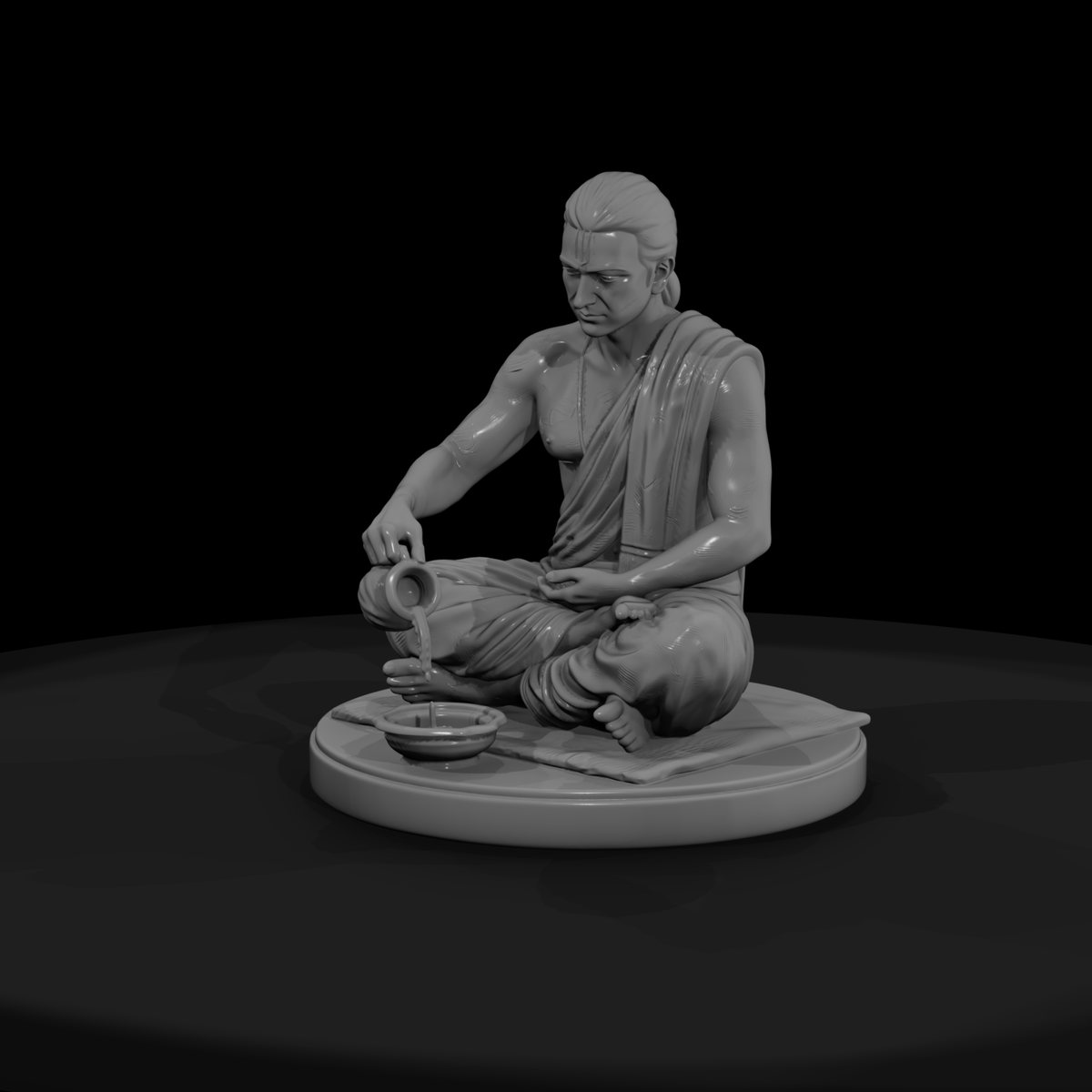 Seated Hindu Holy Man at Prayer