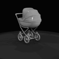 vintage-baby-pram-stroller-four-wheeled-with-canopy — thumbnail 2