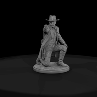 Old West Lawman Kneeling with Revolver — thumbnail 3