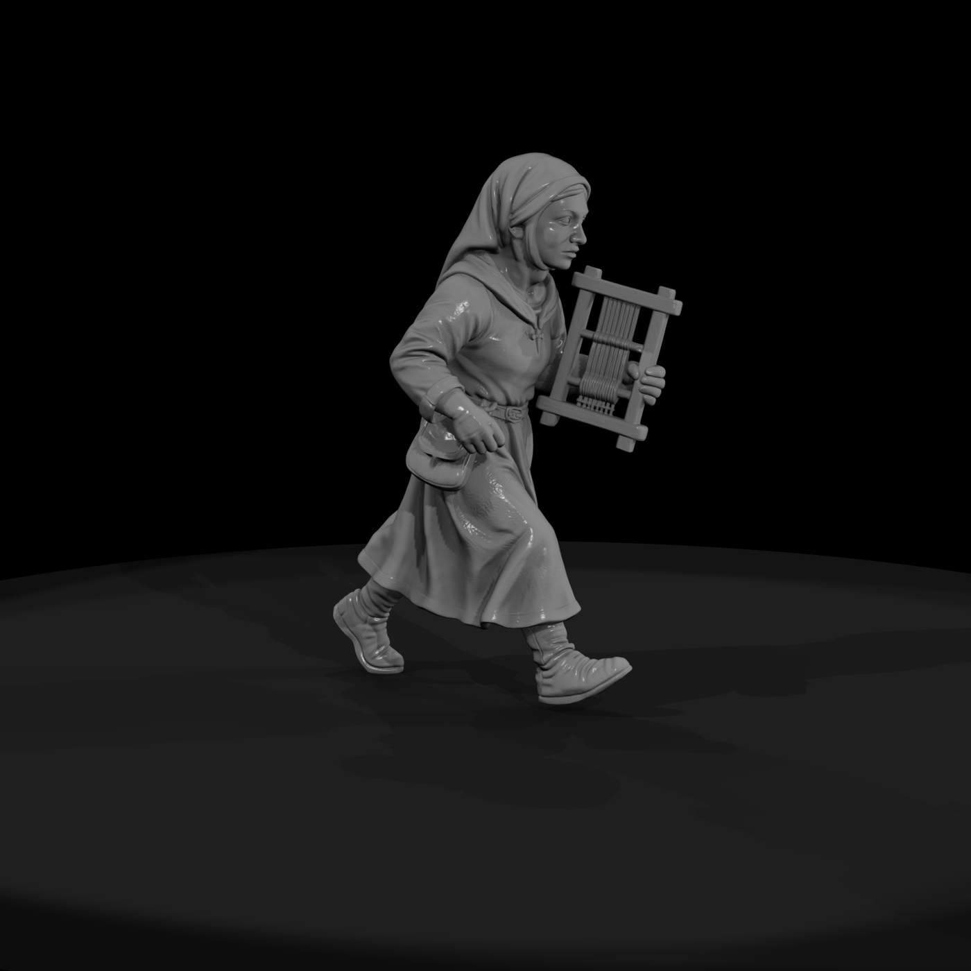 Hist 0218 Medieval Market Weaver Miniature Figure