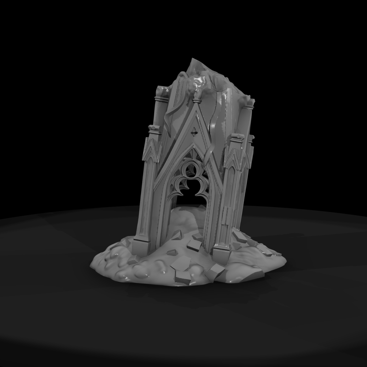 Ruined Gothic Tower — Terrain Accent