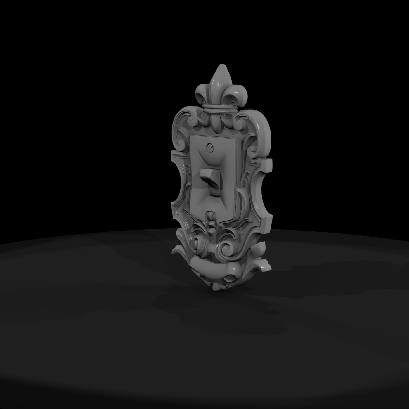 Ornate Baroque Fleur-de-Lis Switch Plate — Single Toggle