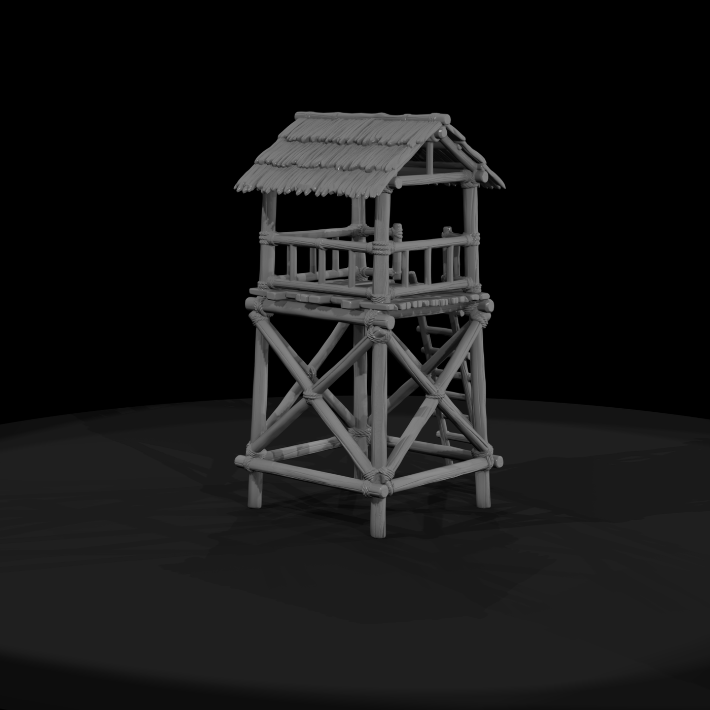 Mil 085 Ww2 Pacific Palm Log Observation Tower