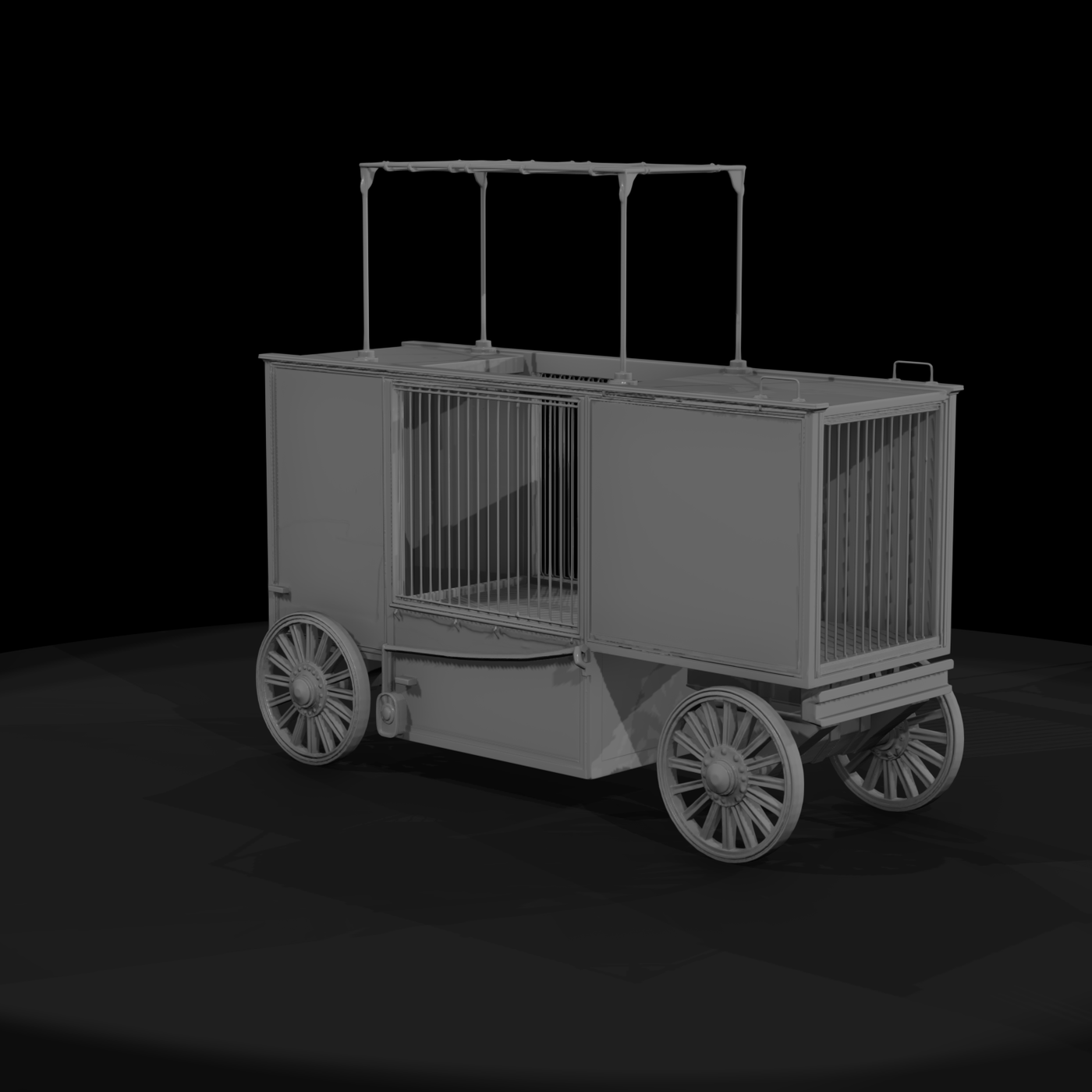 Stylized Horse-Drawn Market Wagon