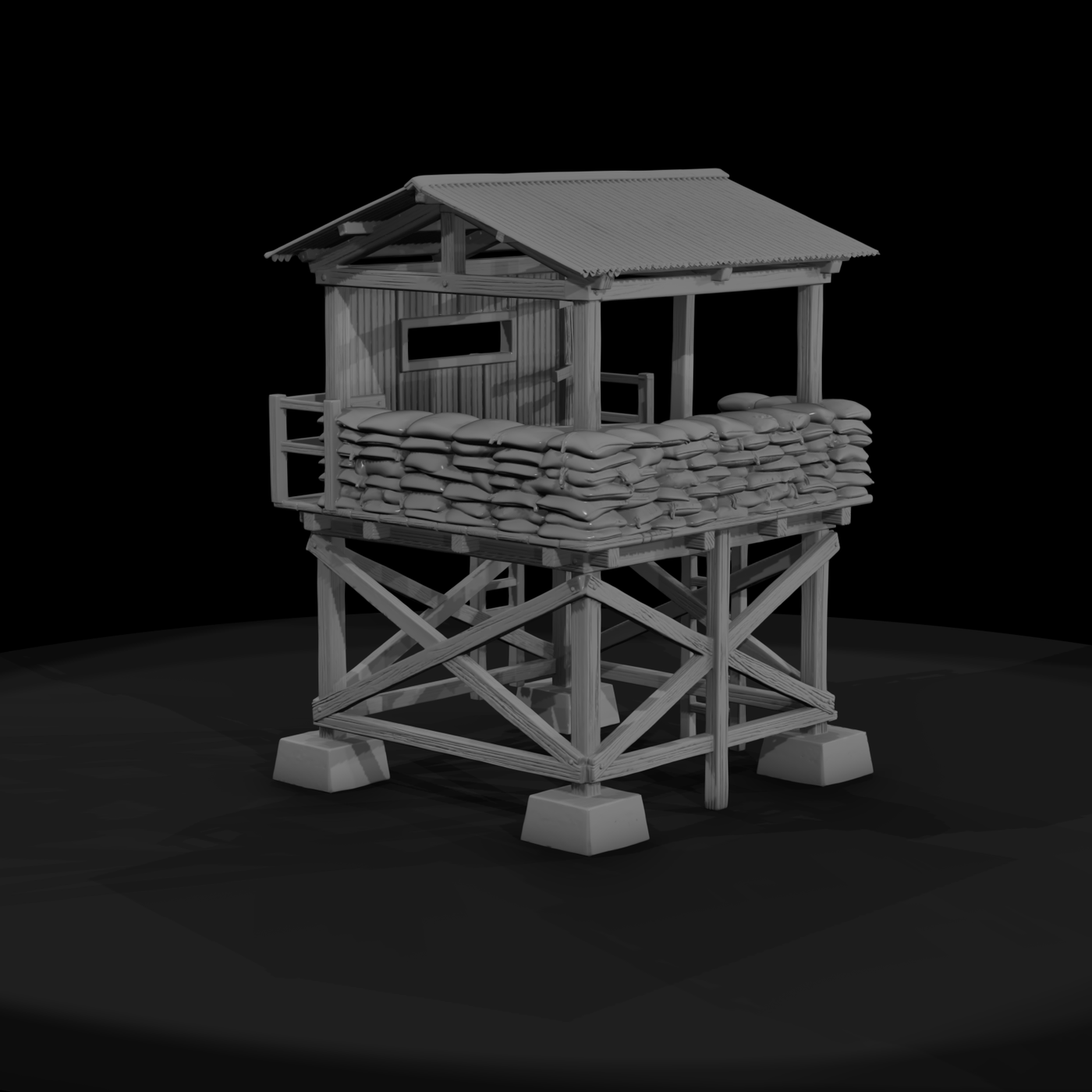 Mil 027 Vietnam Firebase Guard Tower