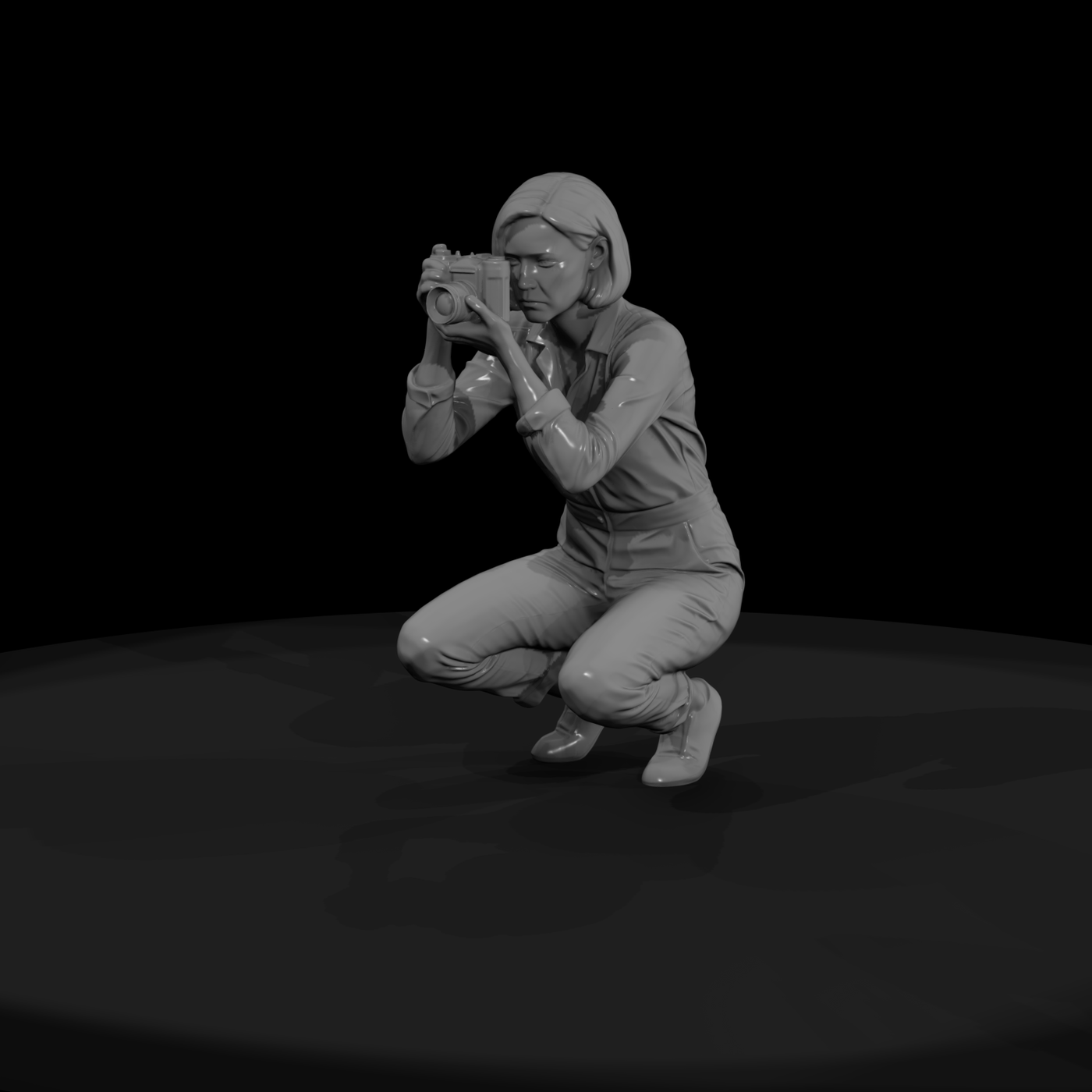 Modern Female Photographer (Vintage Camera)