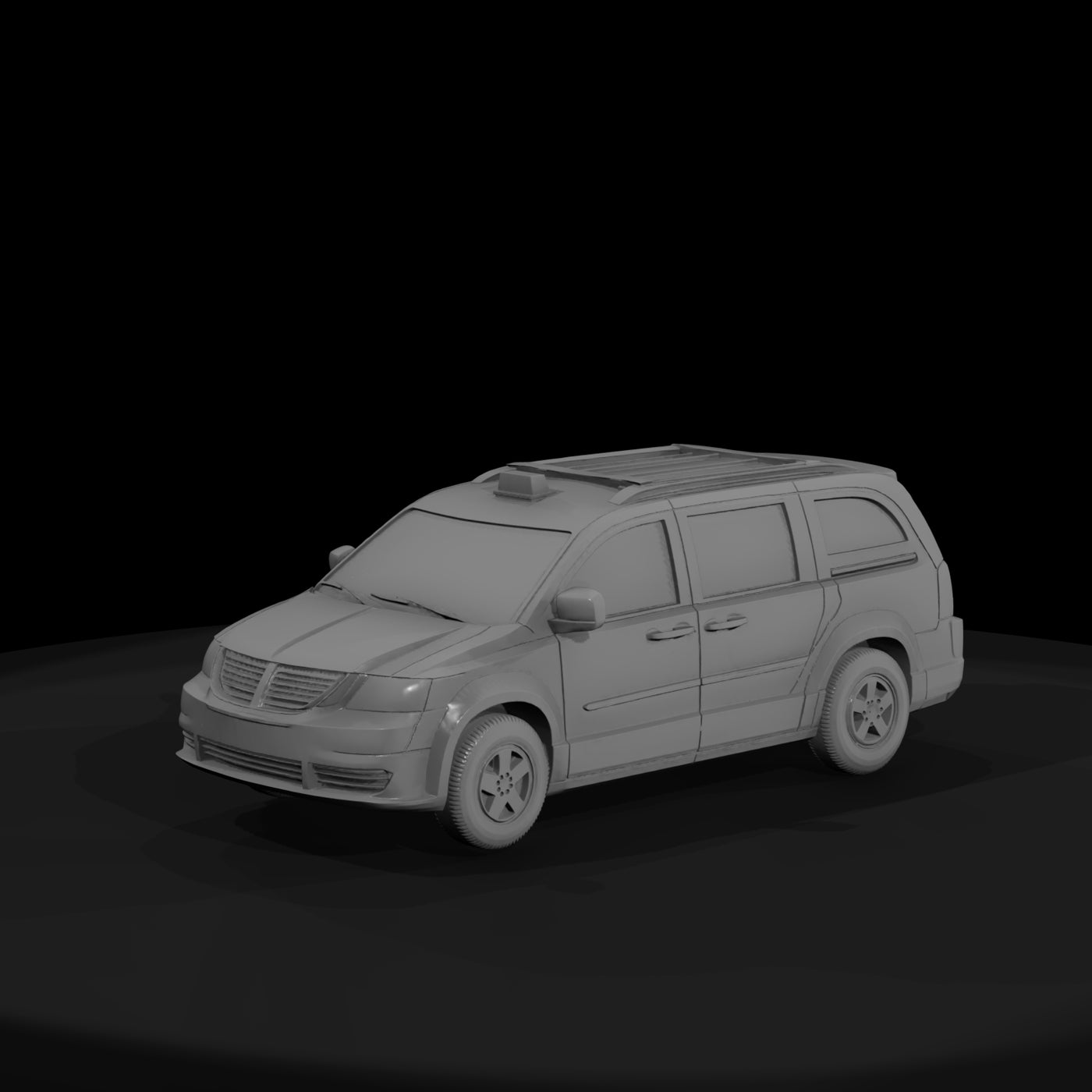 flat_shaded_dodge_caravan_taxi_3d_model