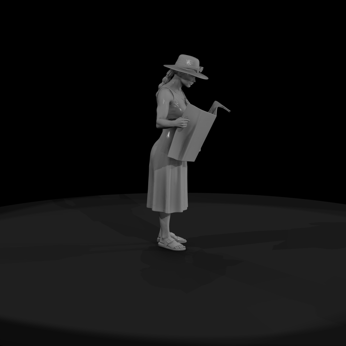 Tourist Woman Reading a Map