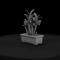stylized-3d-wooden-potted-flowering-orchid-mwgtumz — thumbnail 2