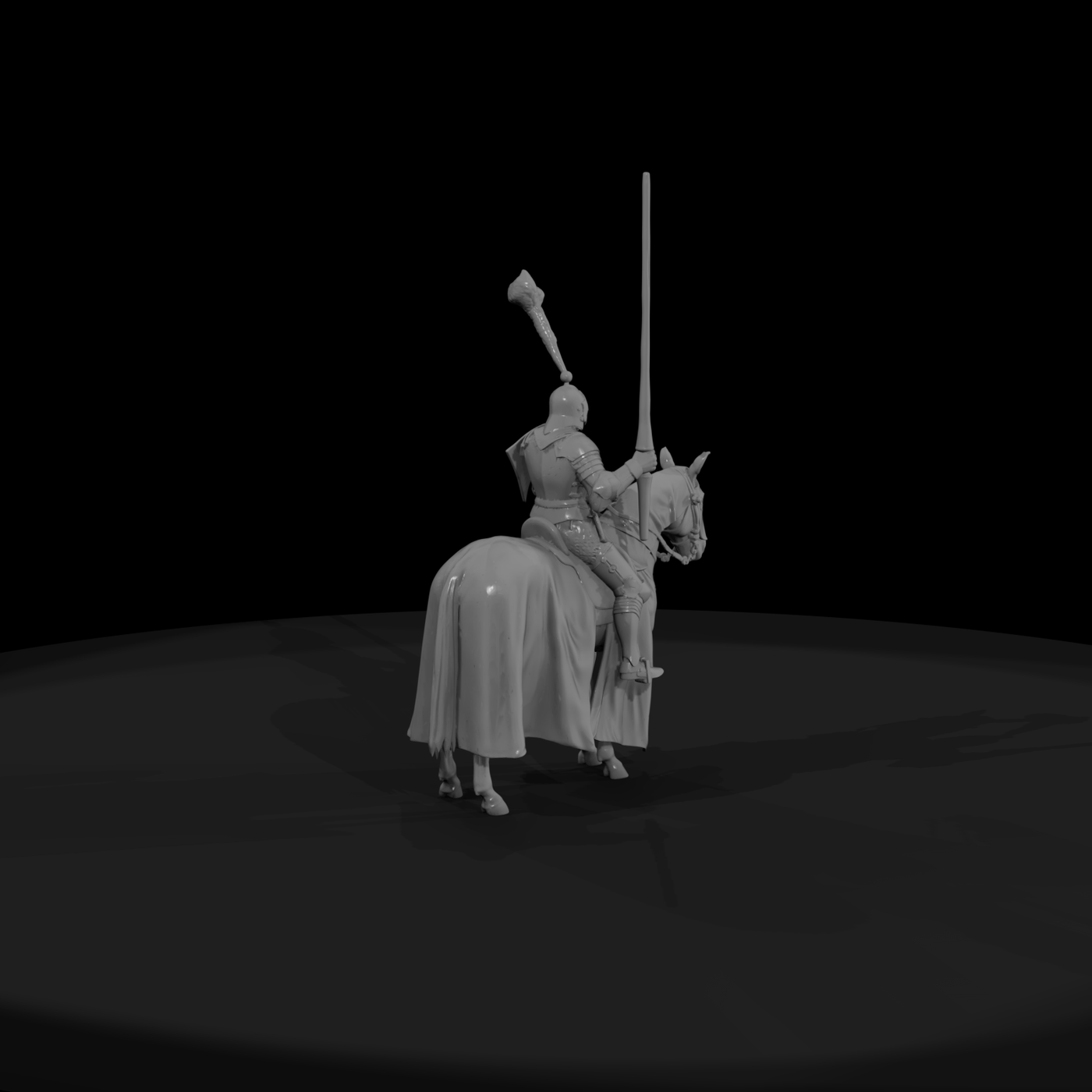 Medieval Mounted Knight on Horse