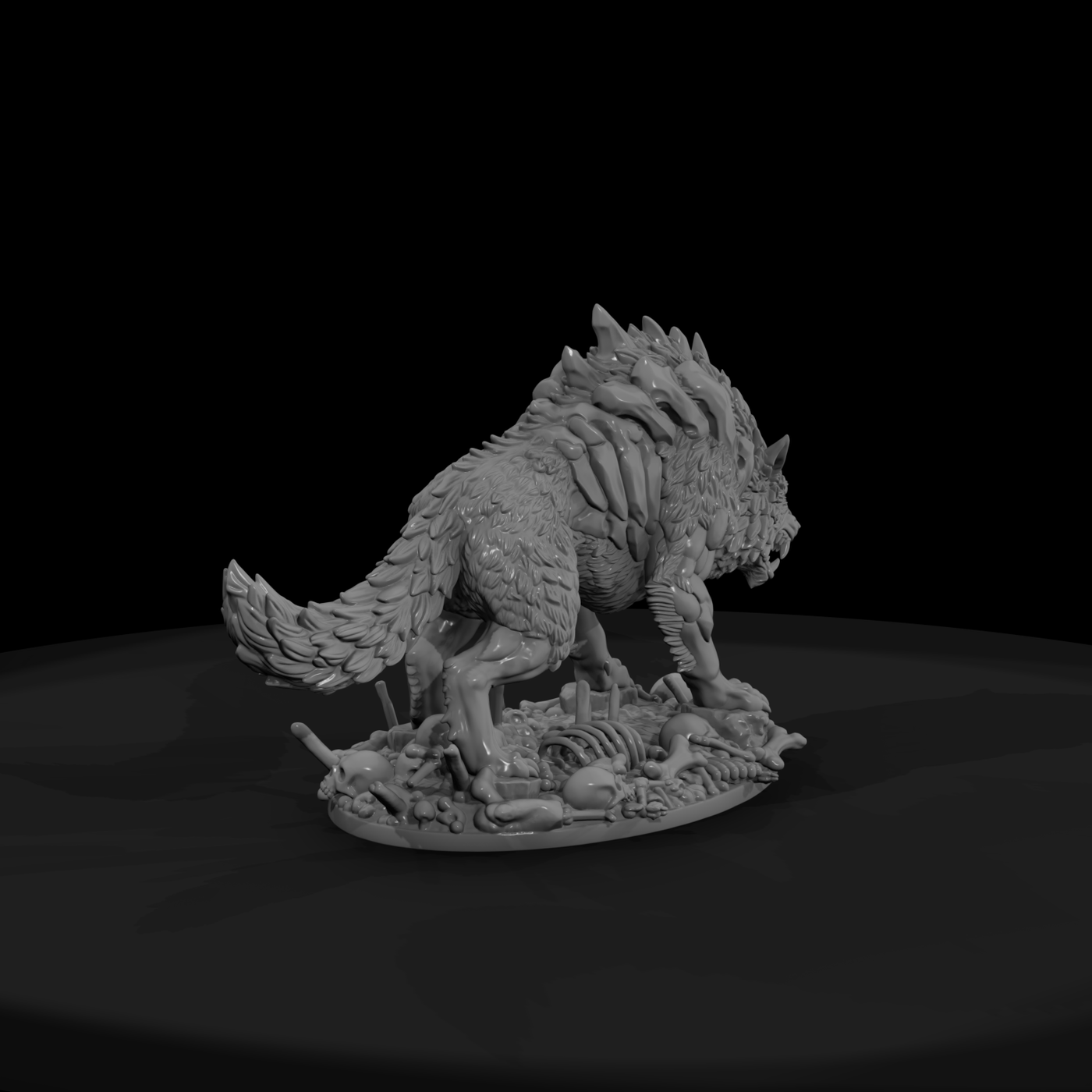 Ashen Bone-Plated Dire Wolf