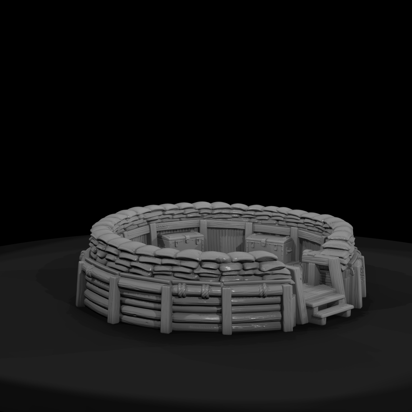 Mil 126 Ww2 England Sandbagged Aa Emplacement