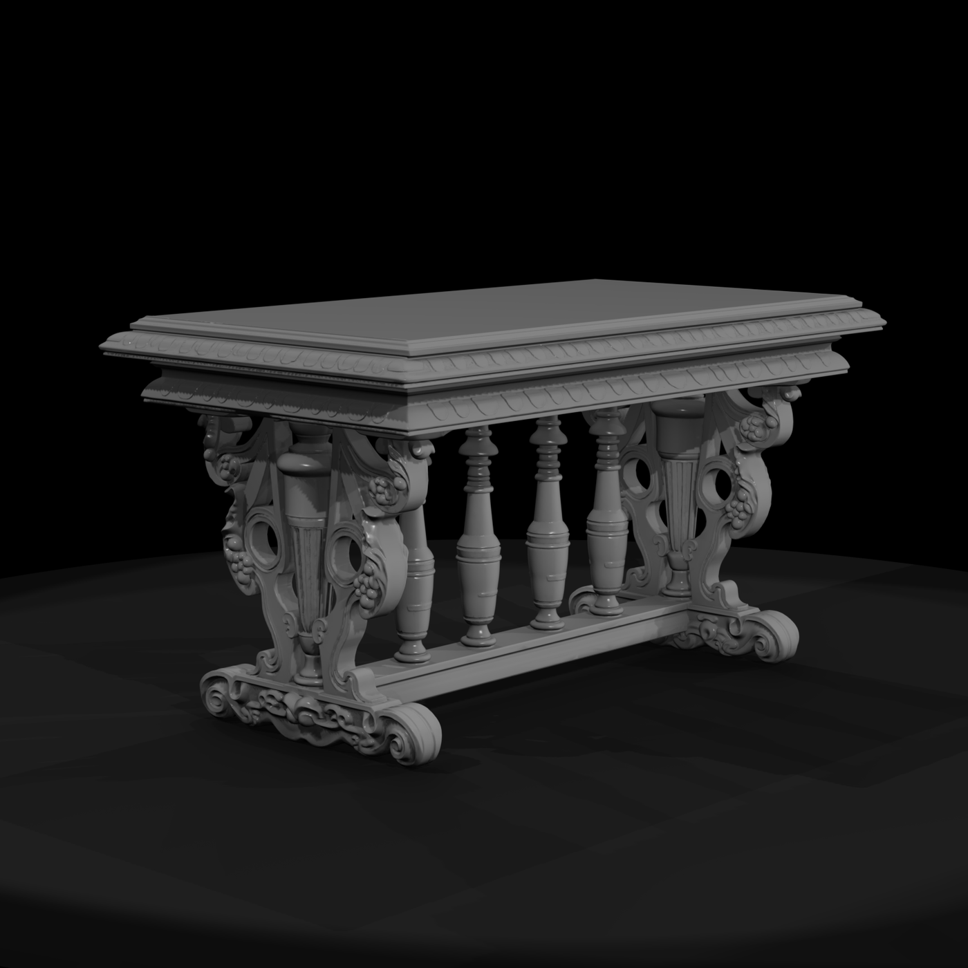Baroque carved console table