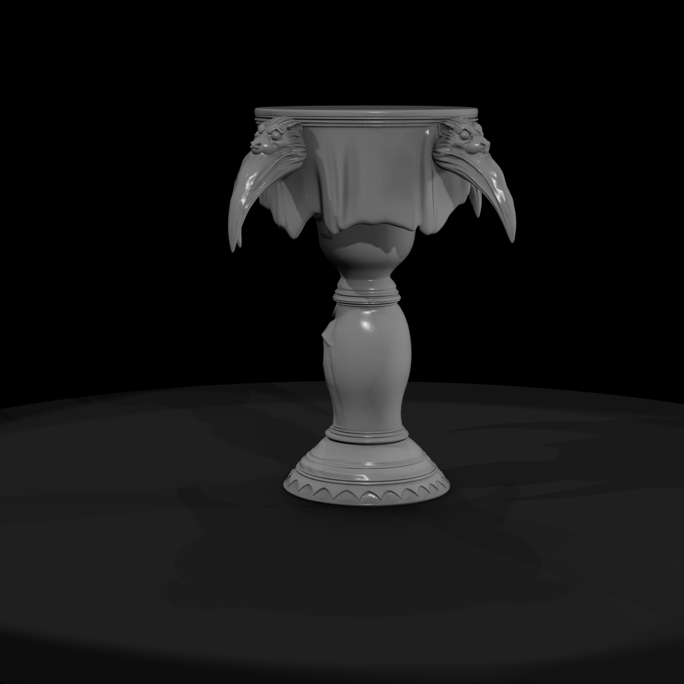 Gothic Gargoyle Pedestal Side Table
