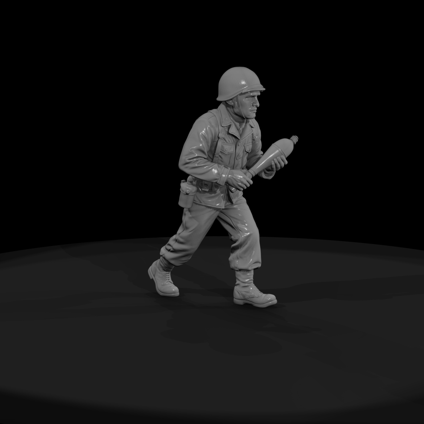 WWII Army Rifleman Advancing