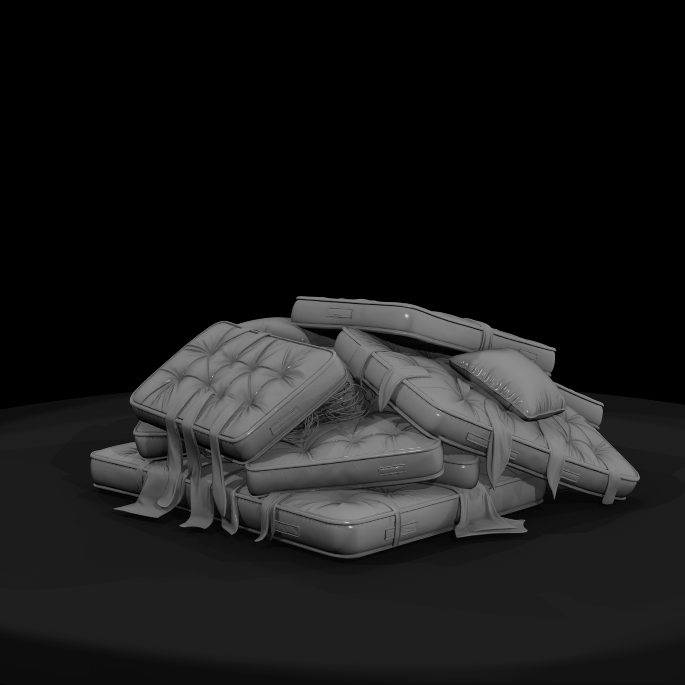 Stacked Worn Mattresses
