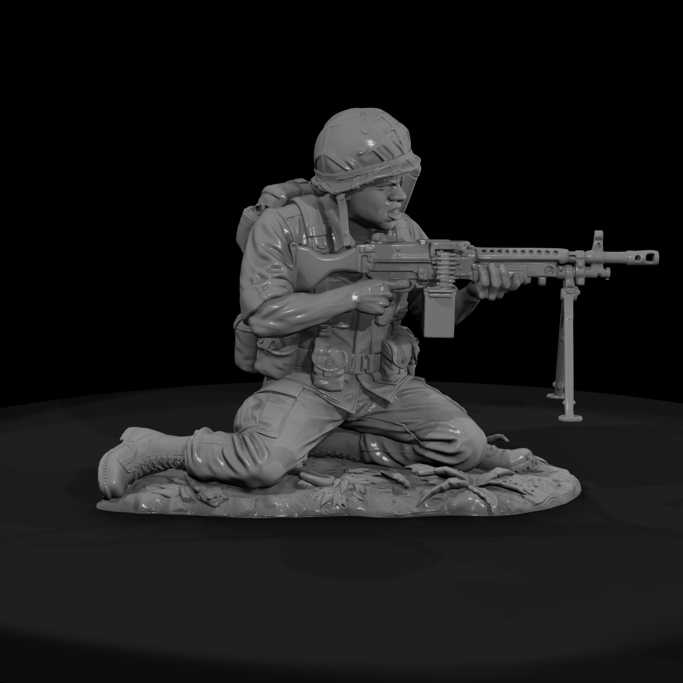Vnh 058 United States Army Machine Gunner Prone