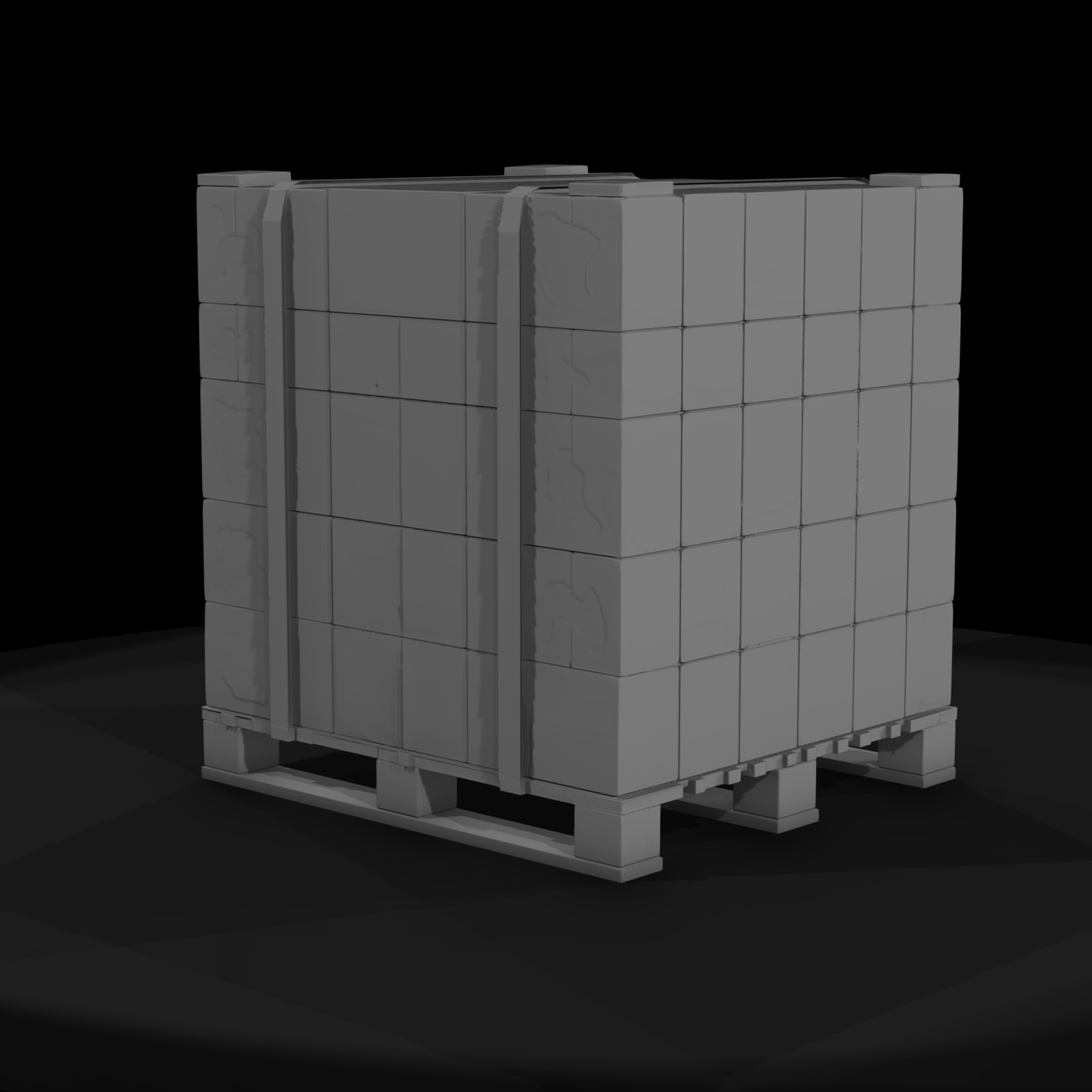 Concrete Block Pallet with Straps