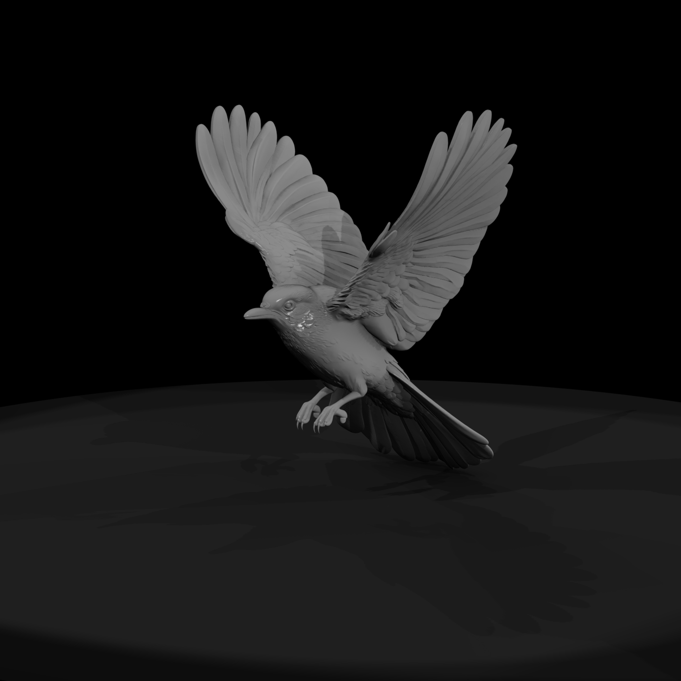 Flying Bird — Mid‑Flight Sculpture