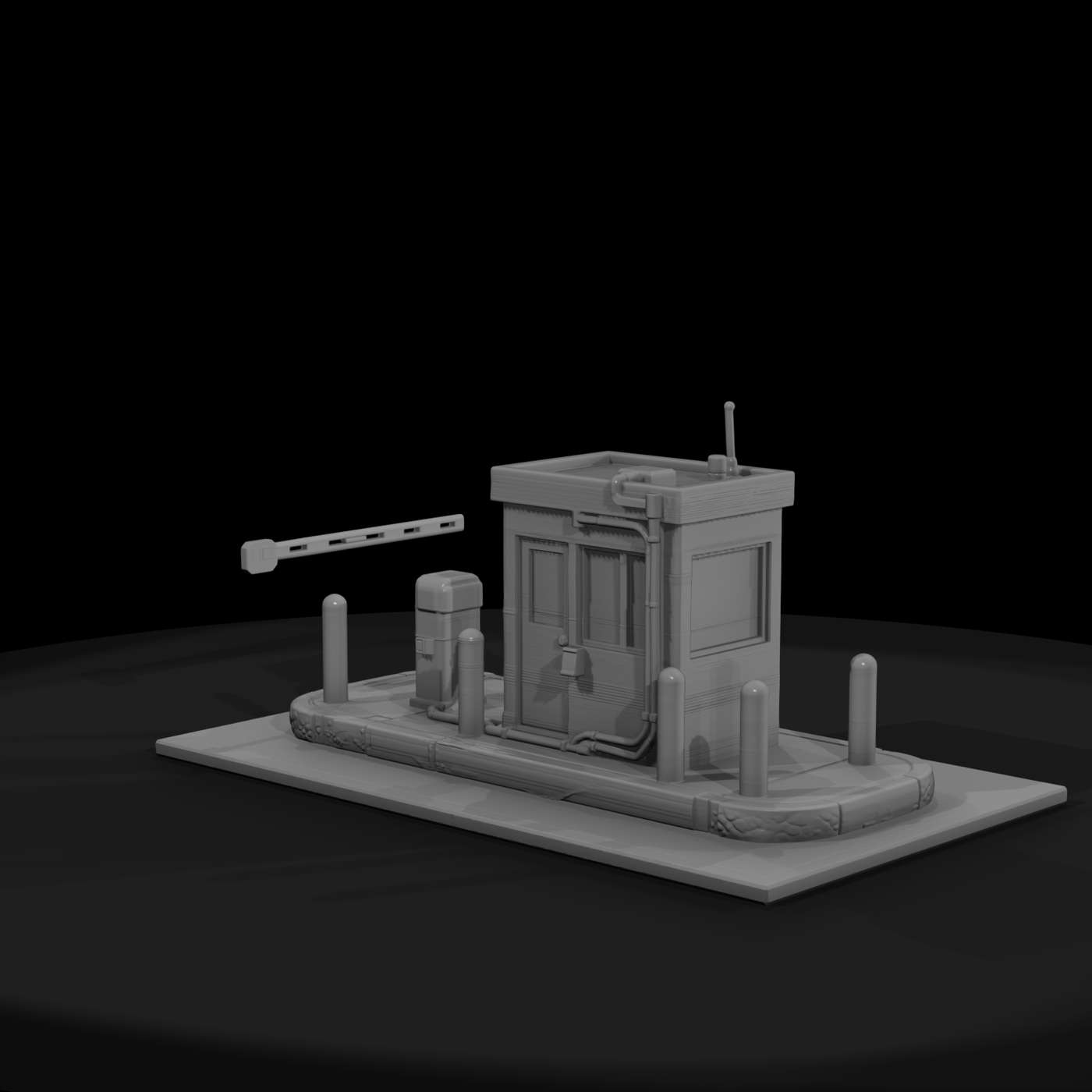 Toll Booth with Barrier Arm