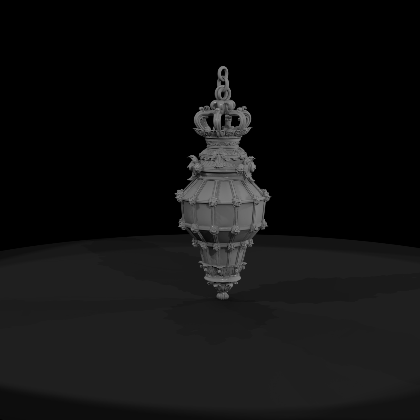 Baroque Pendant Lantern — Ornate Crown Ornament