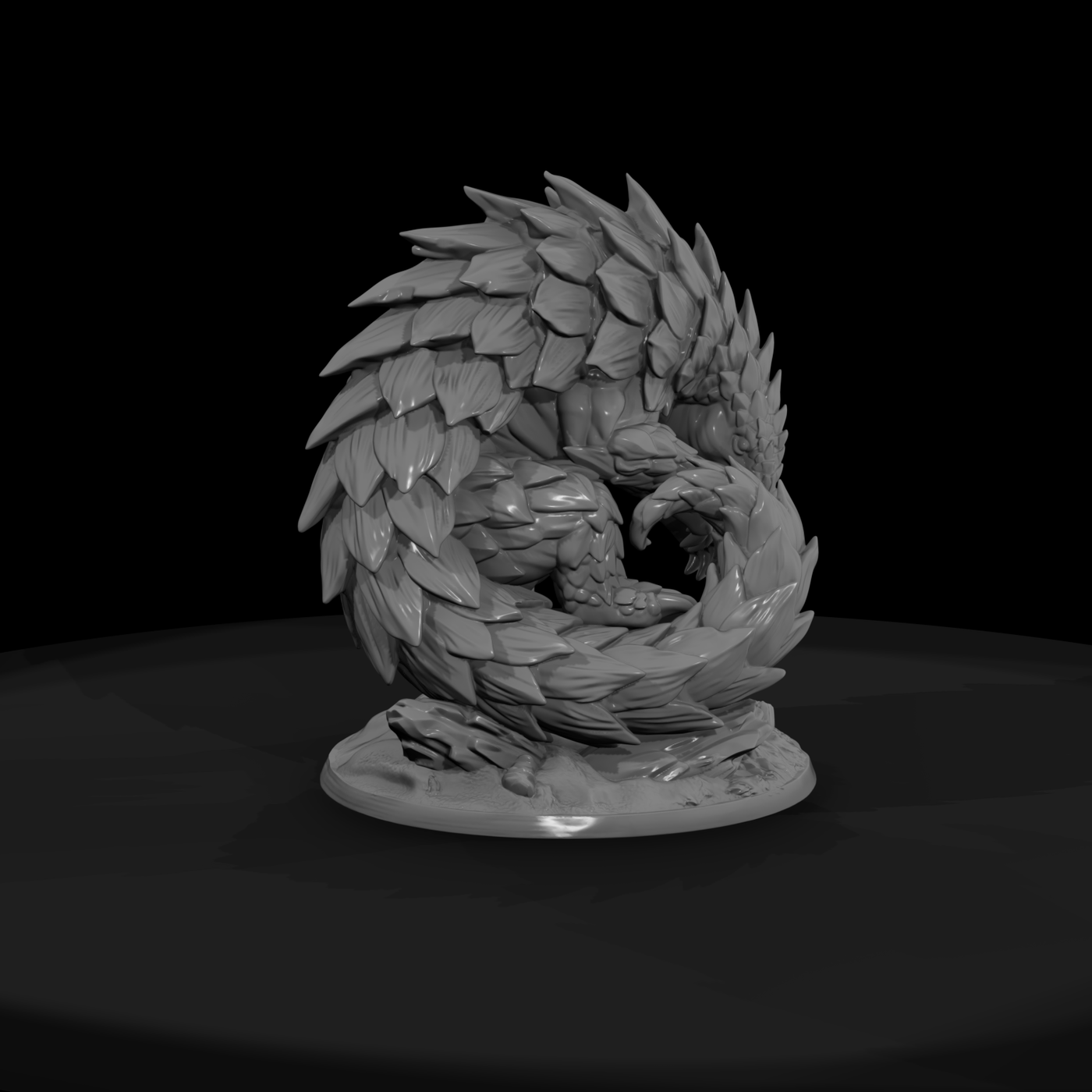 Pangolin, Curled Defensive Pose