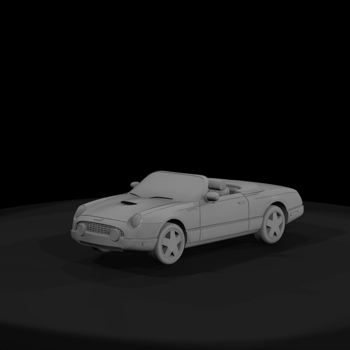 low-poly-untextured-classic-convertible-sports-car