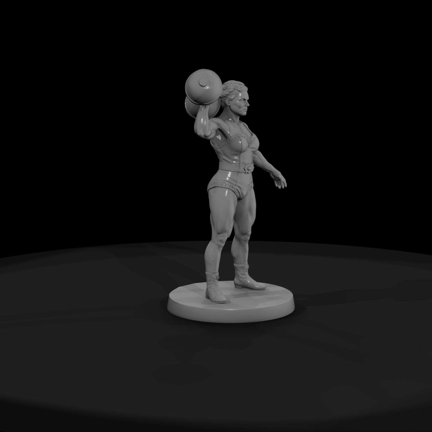 Circus Strongwoman with Barbell