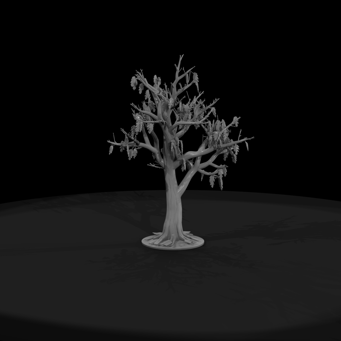 Stylized Bare Oak Tree — Leafless & Model Railroad Scenery