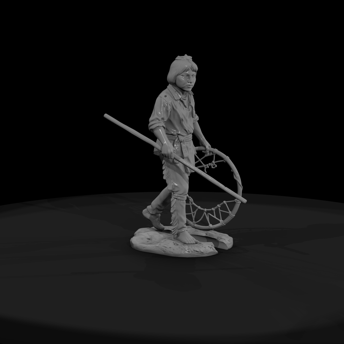 Apache Boy with Hoop and Pole
