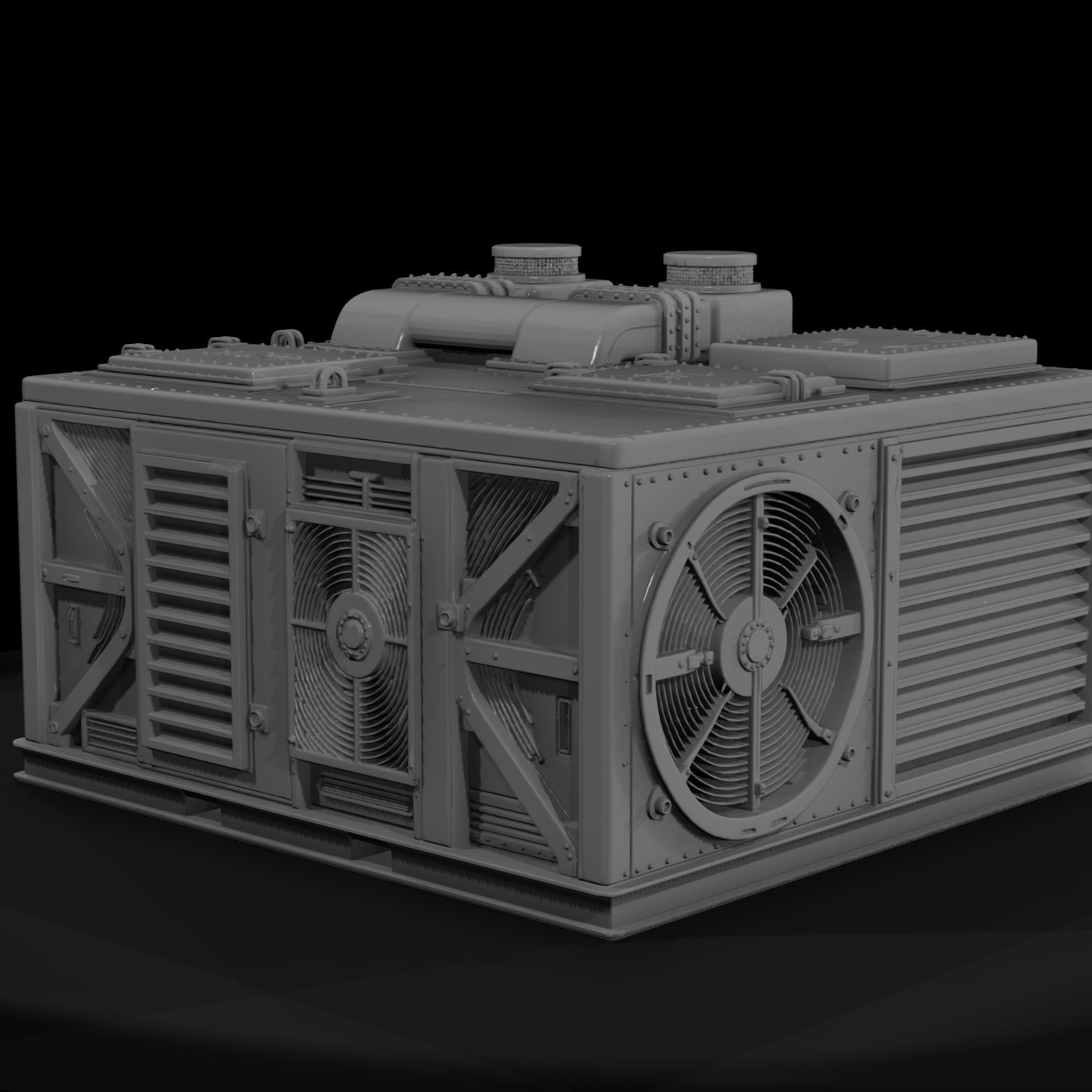 Rugged Industrial Tactical Hvac Unit 3D Model 9Bev