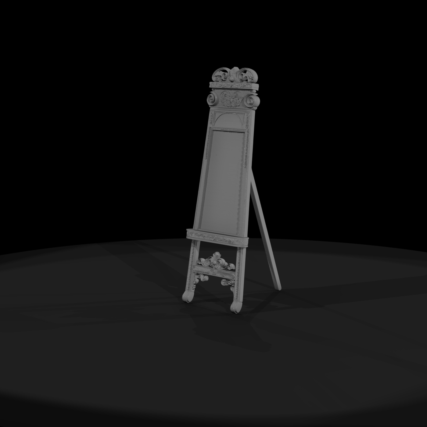 Carved Neoclassical Artist Easel