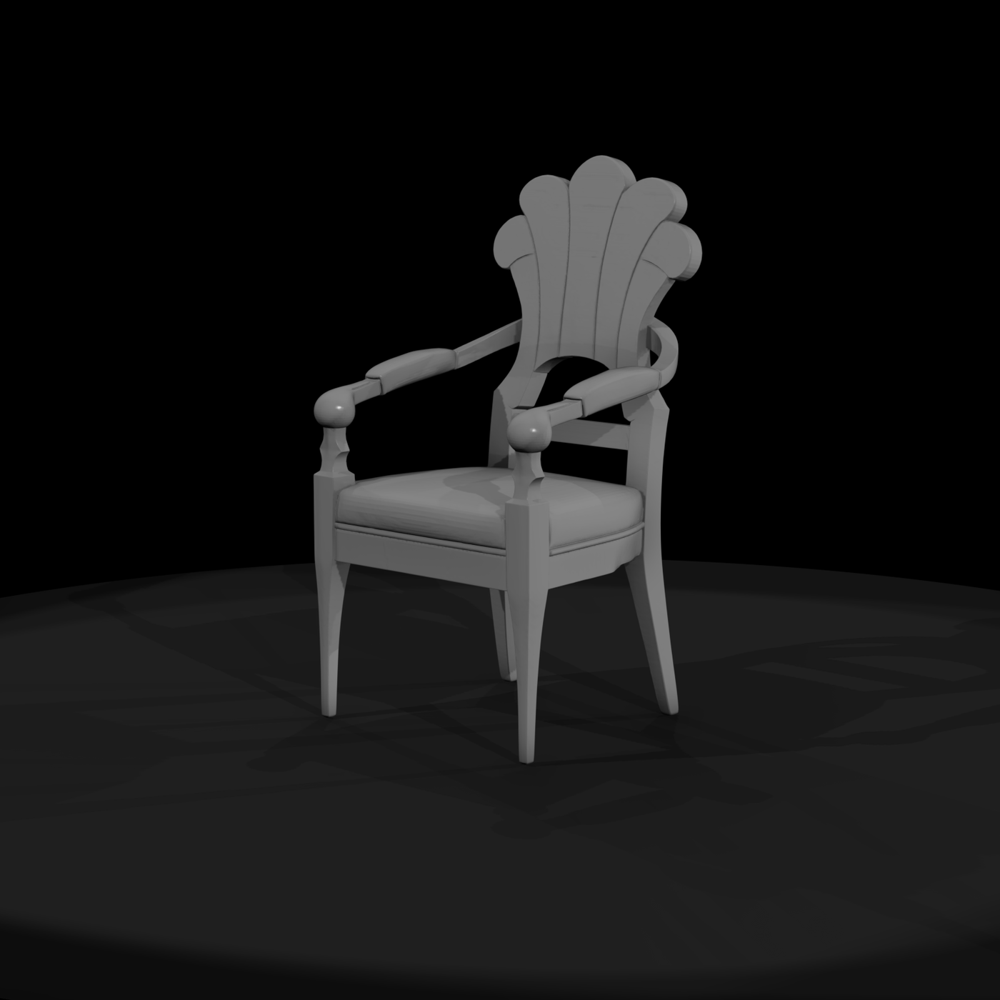Neoclassical Shell-Back Upholstered Armchair