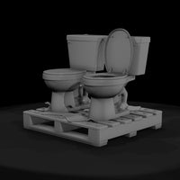 worn-twin-toilets-on-wooden-pallet-3d-printable-prop-617118 — thumbnail 3