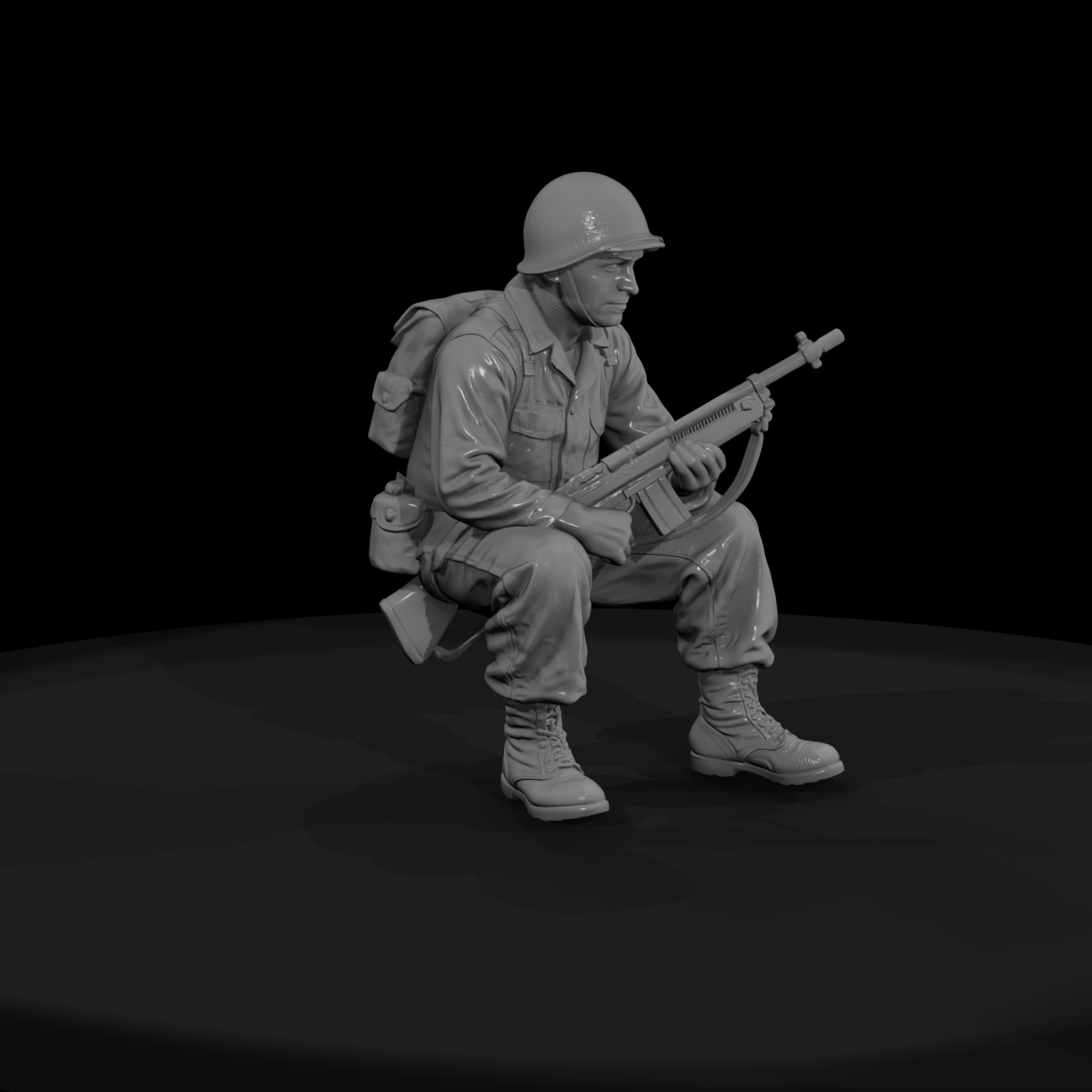 WWII U.S. Marine with Automatic Rifle