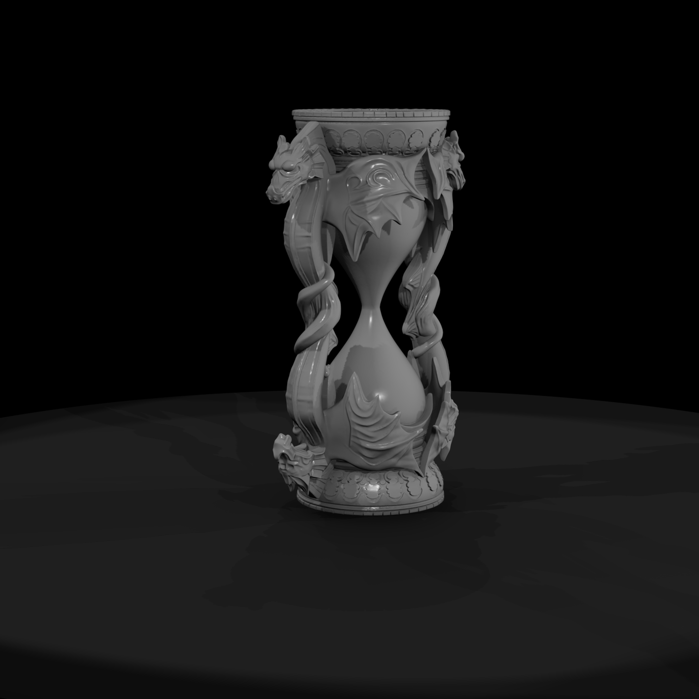 Gothic Dragon Hourglass — Ornate Fantasy