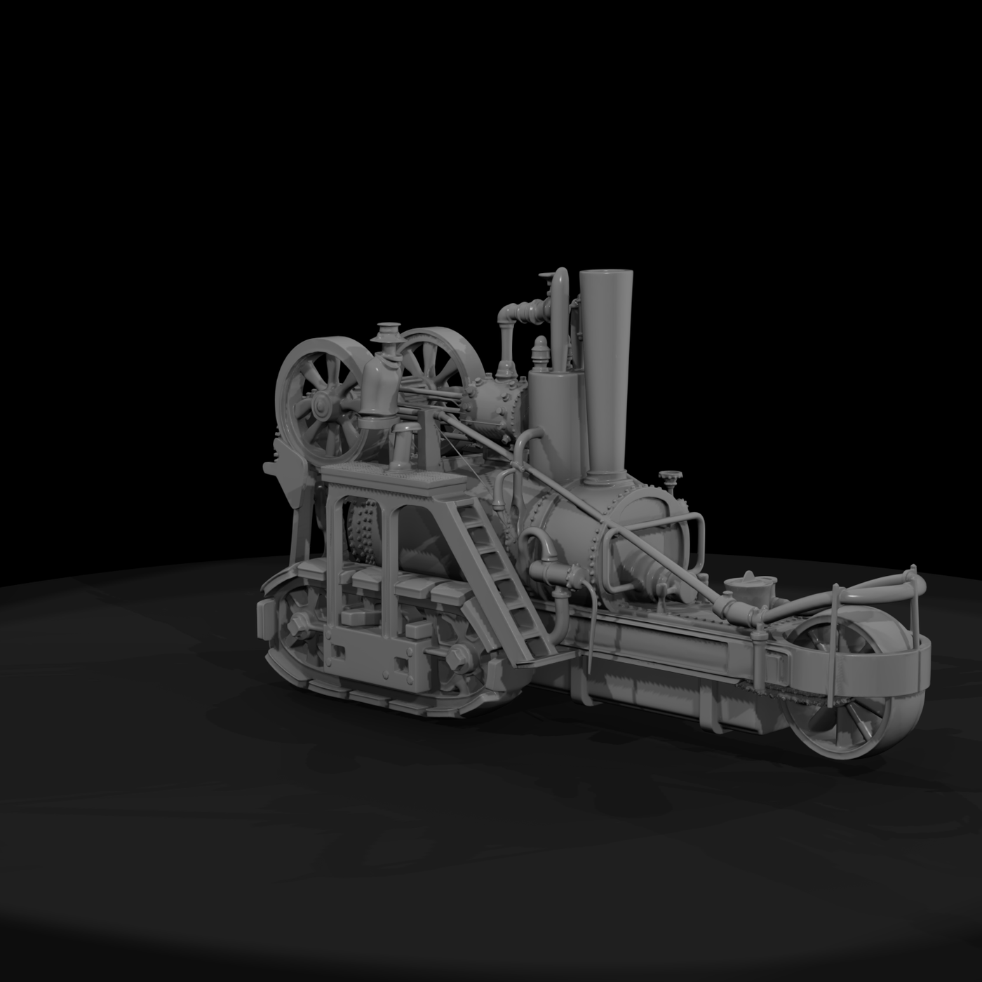 Steampunk Steam-Tracked Tractor