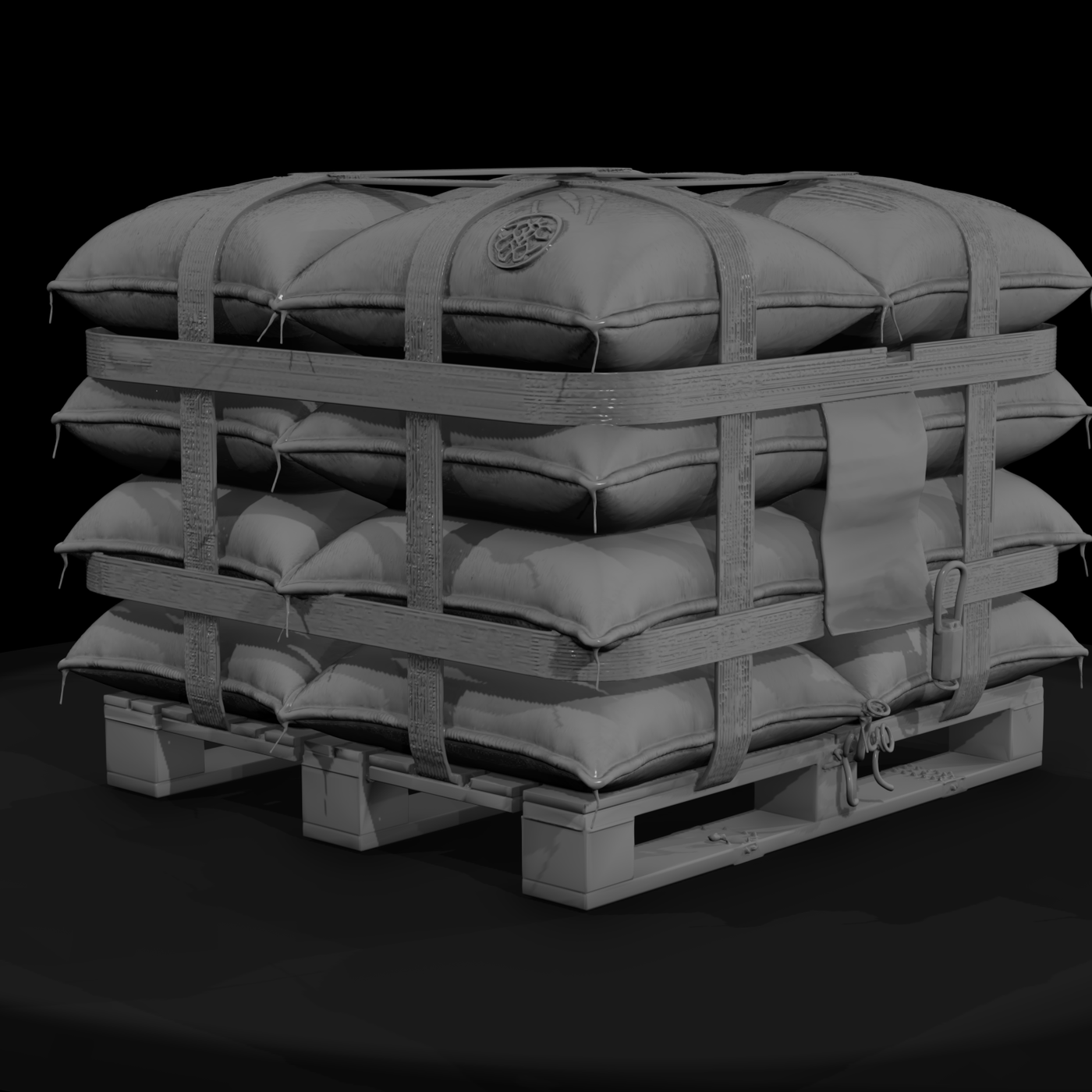 Strapped Bulk Sacks on Pallet