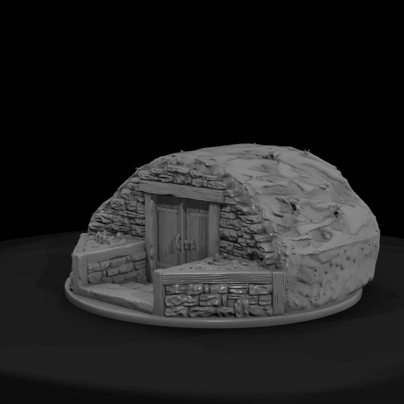 Farm Root Cellar with Stone Entry