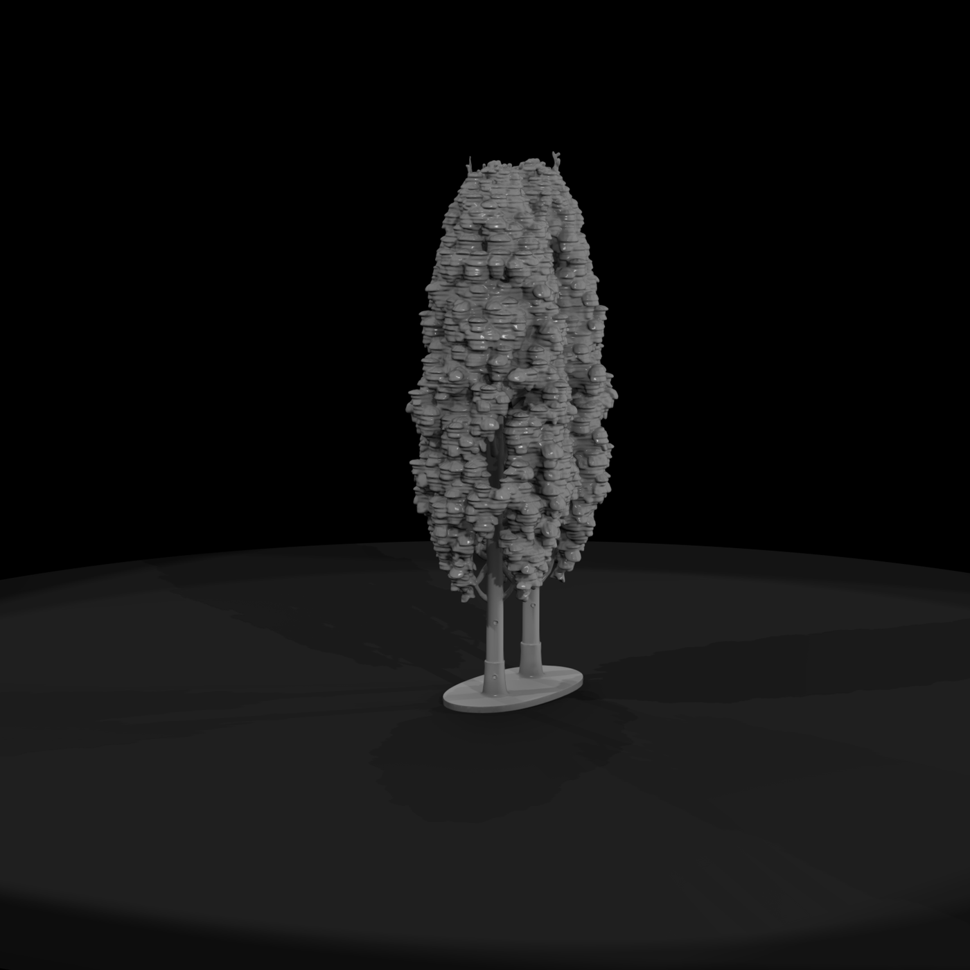 Pair of Stylized Columnar Trees